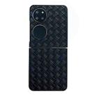 For Huawei P50 Pocket Woven Texture Folding PU Phone Case(Black) - 1