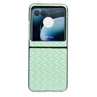 For Motorola Razr 40 Ultra Woven Texture Folding PU Phone Case(Green) - 1