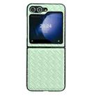 For Samsung Galaxy Z Flip5 Woven Texture Folding PU Phone Case(Green) - 1