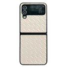 For Samsung Galaxy Z Flip4 Woven Texture Folding PU Phone Case(Gold) - 1