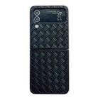 For Samsung Galaxy Z Flip4 Woven Texture Folding PU Phone Case(Black) - 1