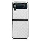 For Samsung Galaxy Z Flip4 Woven Texture Folding PU Phone Case(White) - 1