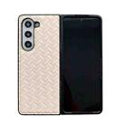For Samsung Galaxy Z Fold Special Woven Texture Folding PU Phone Case(Gold) - 1