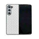 For Samsung Galaxy Z Fold Special Woven Texture Folding PU Phone Case(White) - 1