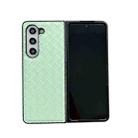 For Samsung Galaxy Z Fold Special Woven Texture Folding PU Phone Case(Green) - 1