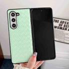 For Samsung Galaxy Z Fold Special Woven Texture Folding PU Phone Case(Green) - 2