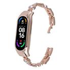 For Xiaomi Mi Band 7 Heart-to-heart Diamond Metal Watch Band(Rose Gold) - 1