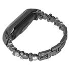 For Xiaomi Mi Band 8 Cute Bear Diamond Metal Watch Band(Black) - 1