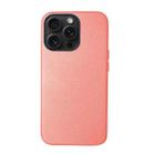 For iPhone 15 Pro Max Lamb Grain PU Back Cover Phone Case(Pink) - 1