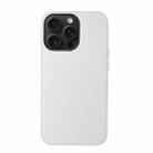 For iPhone 15 Pro Max Lamb Grain PU Back Cover Phone Case(White) - 1