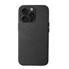 For iPhone 15 Pro Lamb Grain PU Back Cover Phone Case(Black) - 1