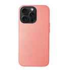 For iPhone 15 Pro Lamb Grain PU Back Cover Phone Case(Pink) - 1