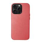 For iPhone 15 Pro Lamb Grain PU Back Cover Phone Case(Red) - 1