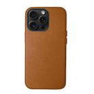 For iPhone 15 Pro Lamb Grain PU Back Cover Phone Case(Brown) - 1