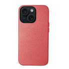 For iPhone 15 Plus Lamb Grain PU Back Cover Phone Case(Red) - 1