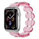 For Apple Watch 42mm Stretch Resin Watch Band(Transparent Pink) - 1