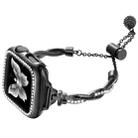 For Apple Watch SE 2023 40mm Twist Bracelet Diamond Metal Watch Band(Black) - 1