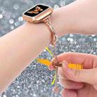For Apple Watch SE 2022 44mm Twist Bracelet Diamond Metal Watch Band(Rose Gold) - 3