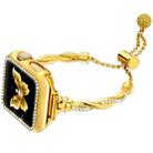 For Apple Watch SE 40mm Twist Bracelet Diamond Metal Watch Band(Gold) - 1