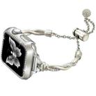 For Apple Watch Series 5 40mm Twist Bracelet Diamond Metal Watch Band(Starlight Color) - 1