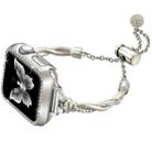 For Apple Watch Series 3 38mm Twist Bracelet Diamond Metal Watch Band(Starlight Color) - 1