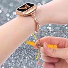 For Apple Watch 42mm Twist Bracelet Diamond Metal Watch Band(Rose Gold) - 3