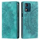 For Motorola Moto E13 Totem Embossed Magnetic Leather Phone Case(Green) - 1