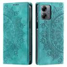 For Motorola Moto G14 Totem Embossed Magnetic Leather Phone Case(Green) - 1