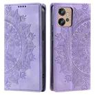 For Motorola Moto G32 Totem Embossed Magnetic Leather Phone Case(Purple) - 1