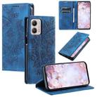 For Motorola Moto G53 Totem Embossed Magnetic Leather Phone Case(Blue) - 1