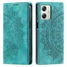 For Motorola Moto G54 Totem Embossed Magnetic Leather Phone Case(Green) - 1