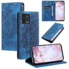 For Motorola Moto G72 Totem Embossed Magnetic Leather Phone Case(Blue) - 1