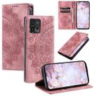 For Motorola Moto G72 Totem Embossed Magnetic Leather Phone Case(Rose Gold) - 1