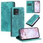 For Motorola Moto G72 Totem Embossed Magnetic Leather Phone Case(Green) - 1