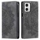 For Motorola Moto G73 Totem Embossed Magnetic Leather Phone Case(Grey) - 1