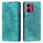 For Motorola Moto G84 Totem Embossed Magnetic Leather Phone Case(Green) - 1