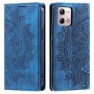 For Motorola Moto G Stylus 2023 4G Totem Embossed Magnetic Leather Phone Case(Blue) - 1