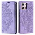 For Motorola Moto G Stylus 2023 4G Totem Embossed Magnetic Leather Phone Case(Purple) - 1