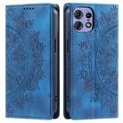 For Motorola Edge 50 Pro Totem Embossed Magnetic Leather Phone Case(Blue) - 1