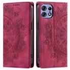 For Motorola Edge 50 Pro Totem Embossed Magnetic Leather Phone Case(Red) - 1