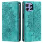 For Motorola Edge 50 Pro Totem Embossed Magnetic Leather Phone Case(Green) - 1