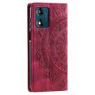 For Motorola Moto E14 Totem Embossed Magnetic Leather Phone Case(Red) - 3