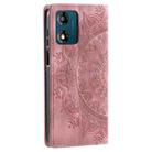 For Motorola Moto E14 Totem Embossed Magnetic Leather Phone Case(Rose Gold) - 3