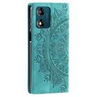 For Motorola Moto E14 Totem Embossed Magnetic Leather Phone Case(Green) - 3