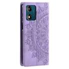 For Motorola Moto E14 Totem Embossed Magnetic Leather Phone Case(Purple) - 3