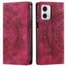 For Motorola Edge 50 Fusion Totem Embossed Magnetic Leather Phone Case(Red) - 1