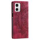 For Motorola Edge 50 Fusion Totem Embossed Magnetic Leather Phone Case(Red) - 3