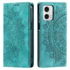 For Motorola Edge 50 Fusion Totem Embossed Magnetic Leather Phone Case(Green) - 1