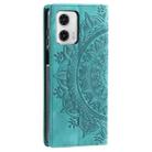 For Motorola Edge 50 Fusion Totem Embossed Magnetic Leather Phone Case(Green) - 3