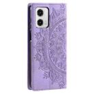 For Motorola Edge 50 Fusion Totem Embossed Magnetic Leather Phone Case(Purple) - 3
